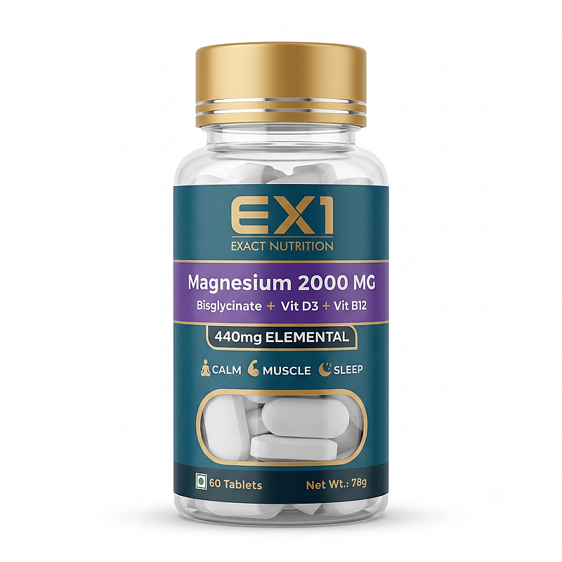 EX1 Magnesium Bisglycinate Chelate, 60 tablet bottle, front label showing 440 mg elemental magnesium